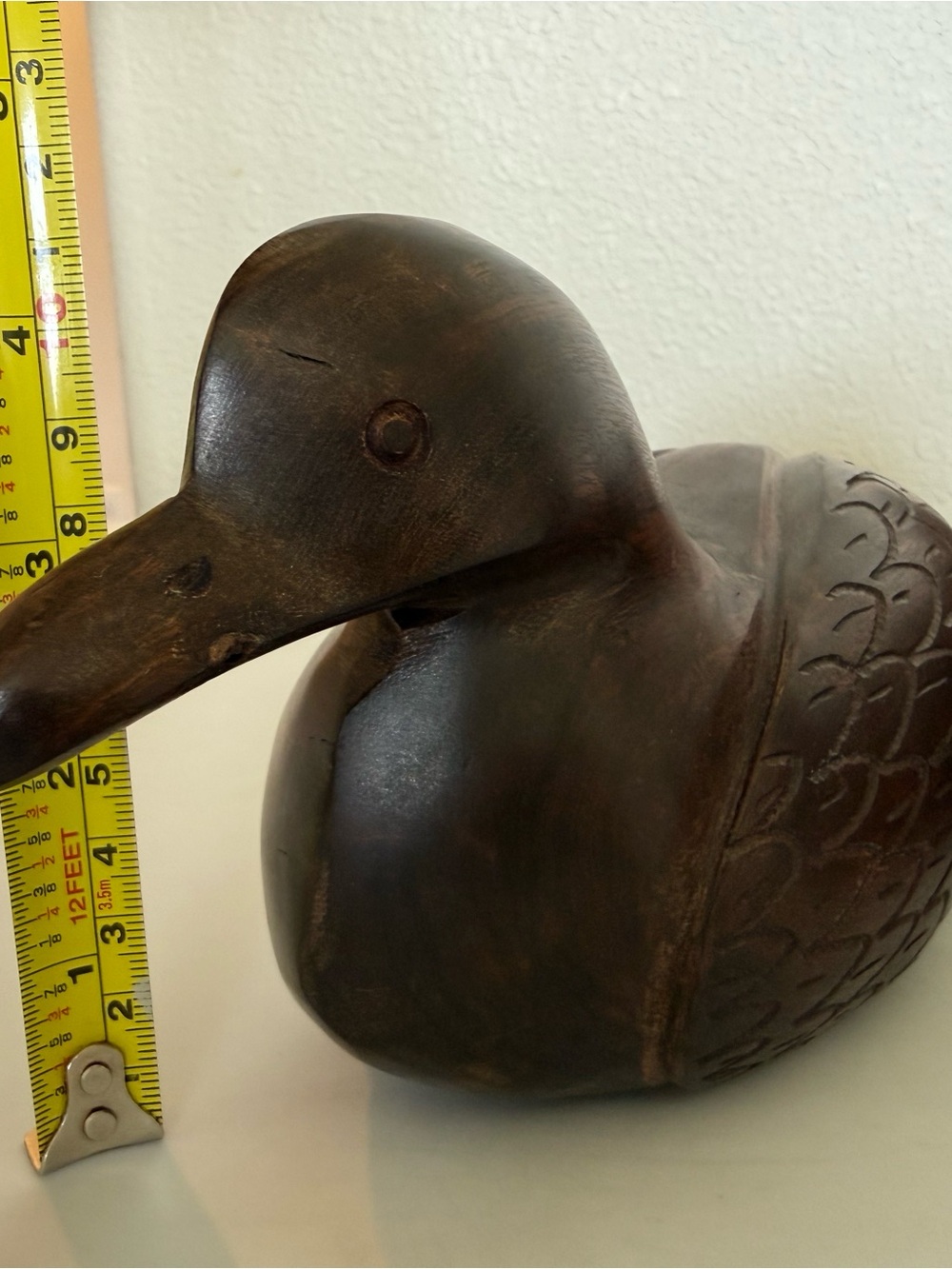 Hand-Carved Wooden Duck Décor - Brown - Picture 2 of 8